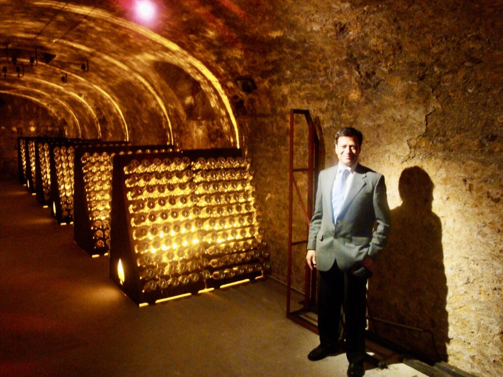 Ravi Joshi at Champagne Armand de Brignac cellars