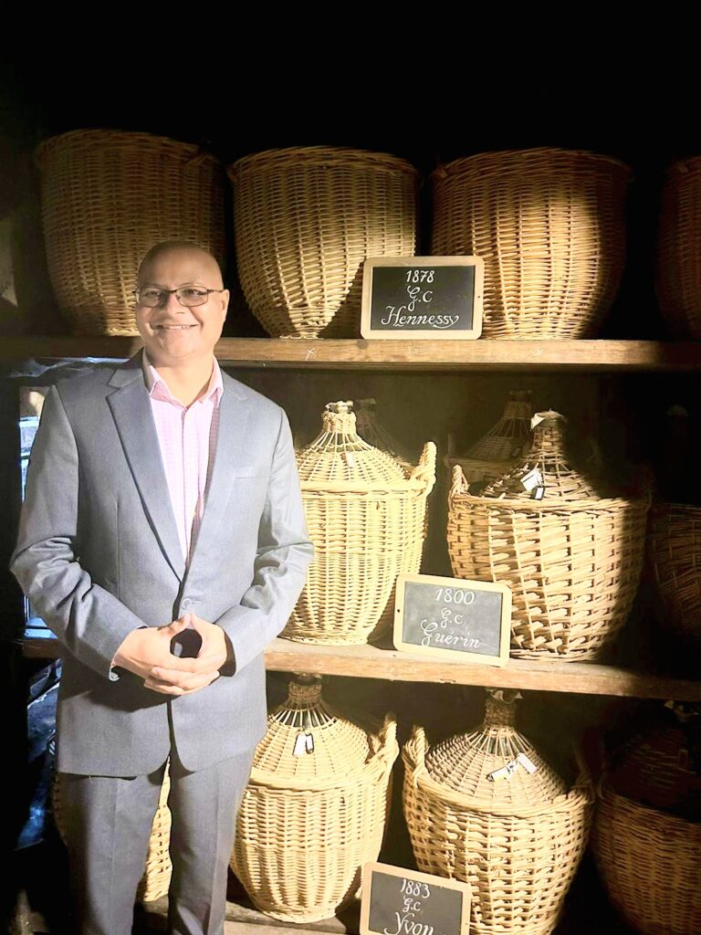 Kamal Malik, MS at a Charentes cellar