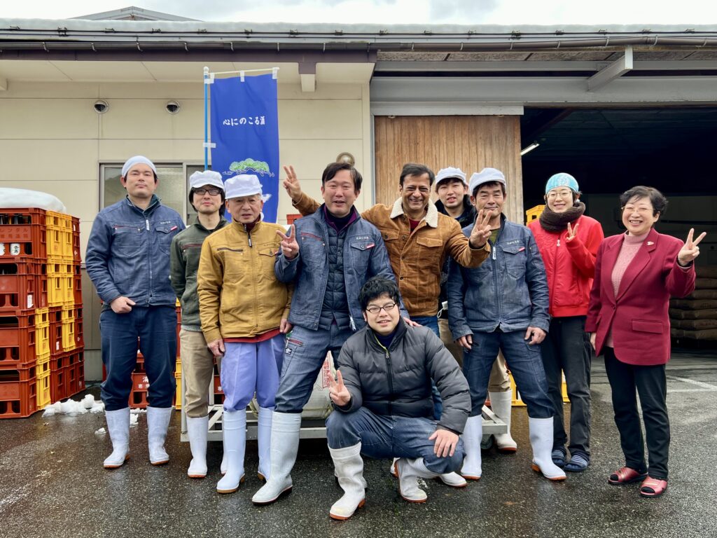 Ravi Joshi with Otani Sake Brewery team. 