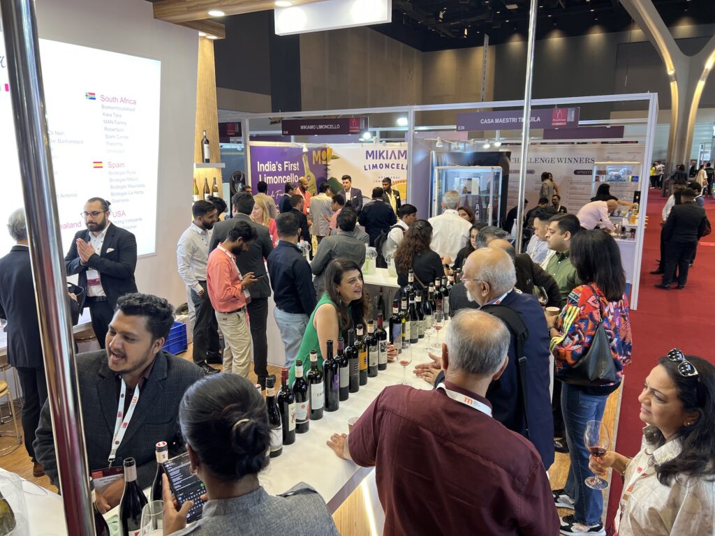 a bustling stall at prowine mumbai