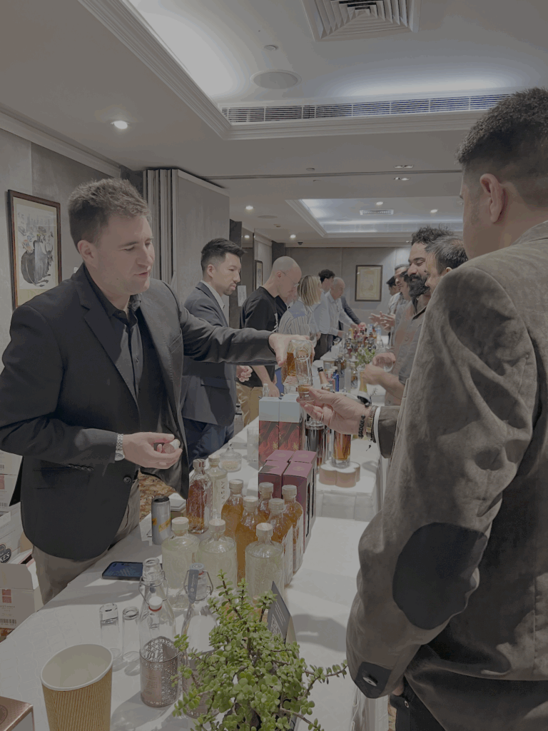 Beverages pouring at British craft drinks showcase in New Delhi