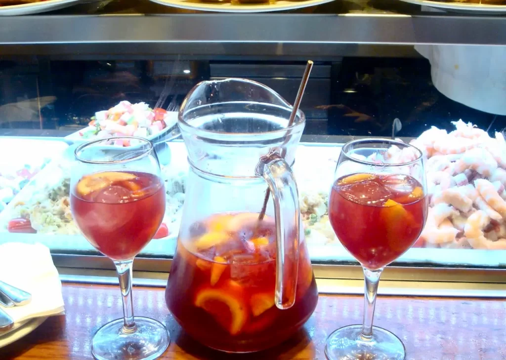 Jug and glasses of Sangria