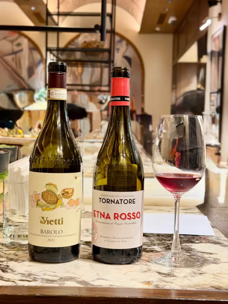 Vietti Barolo and Tornatore Etna Rosso wines