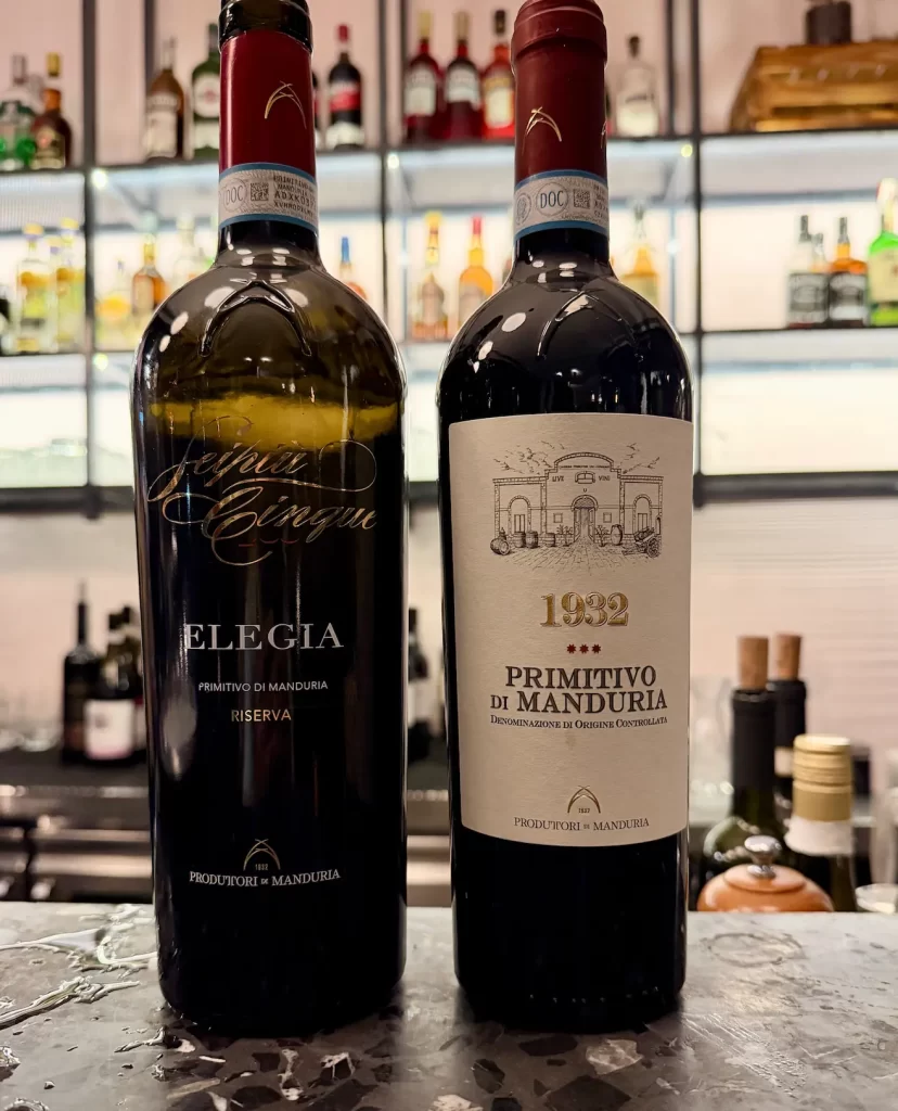 Elegia Primitivo di Manduria Riserva 2021 and Primitivo di Manduria DOC 2023 wines