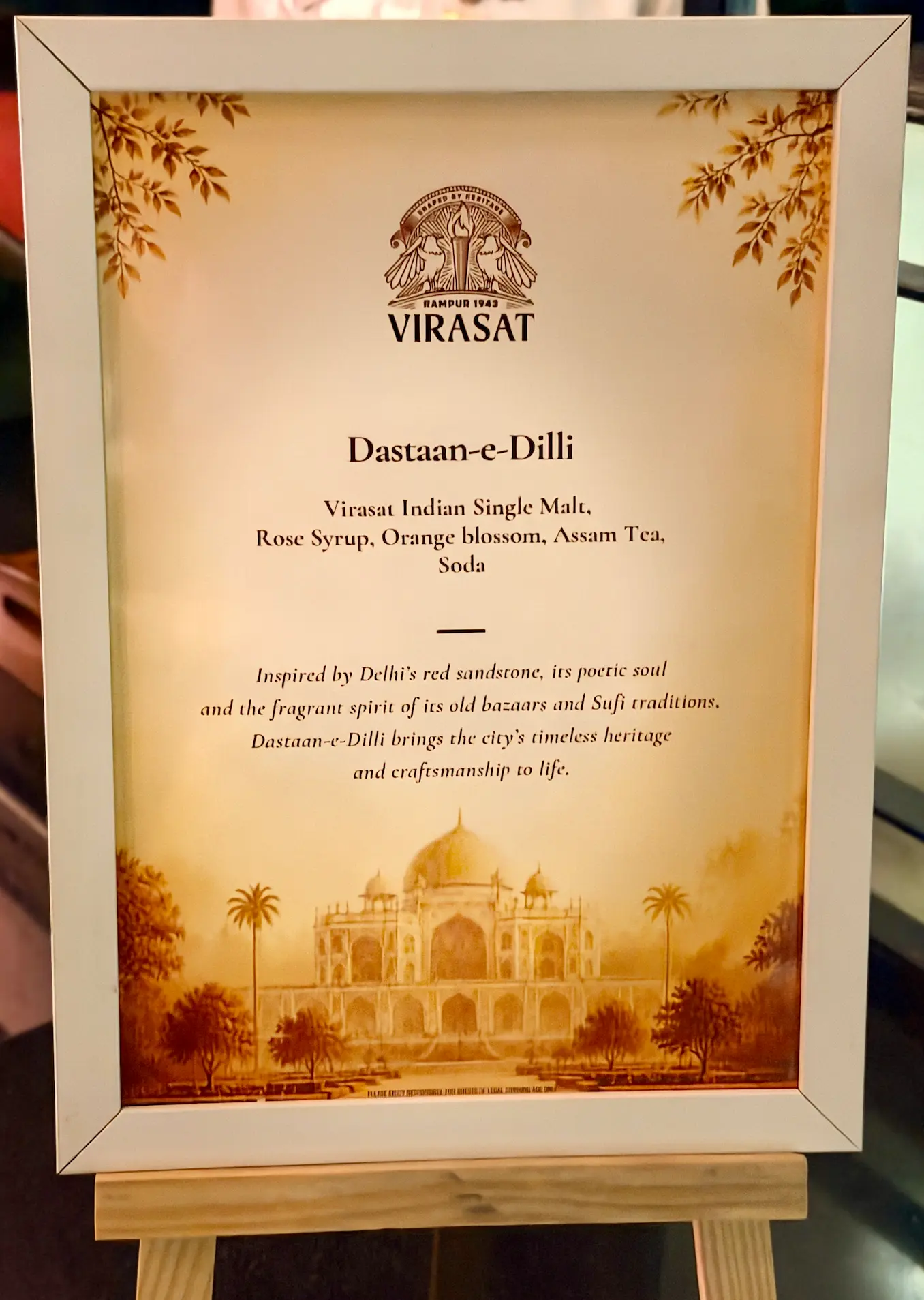 Recipe of Dastaan-e-Dilli - a cocktail made with Virasat whisky 